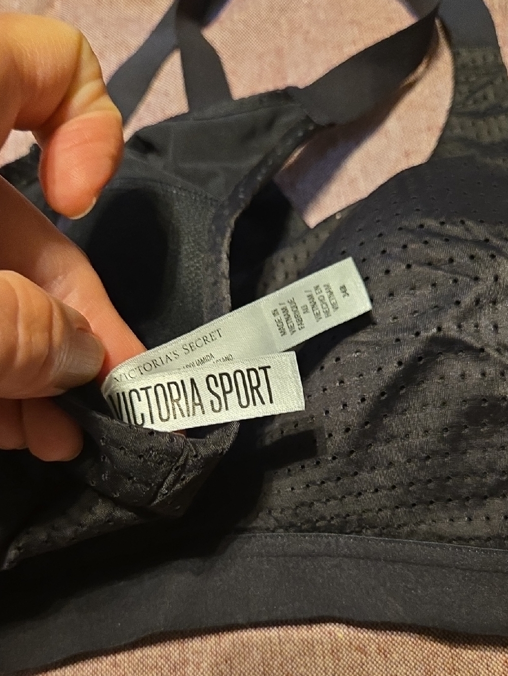 Victoria Sport Women's Black Perforated Support Sports Bra